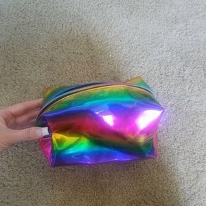 Rainbow shiny makeup bag